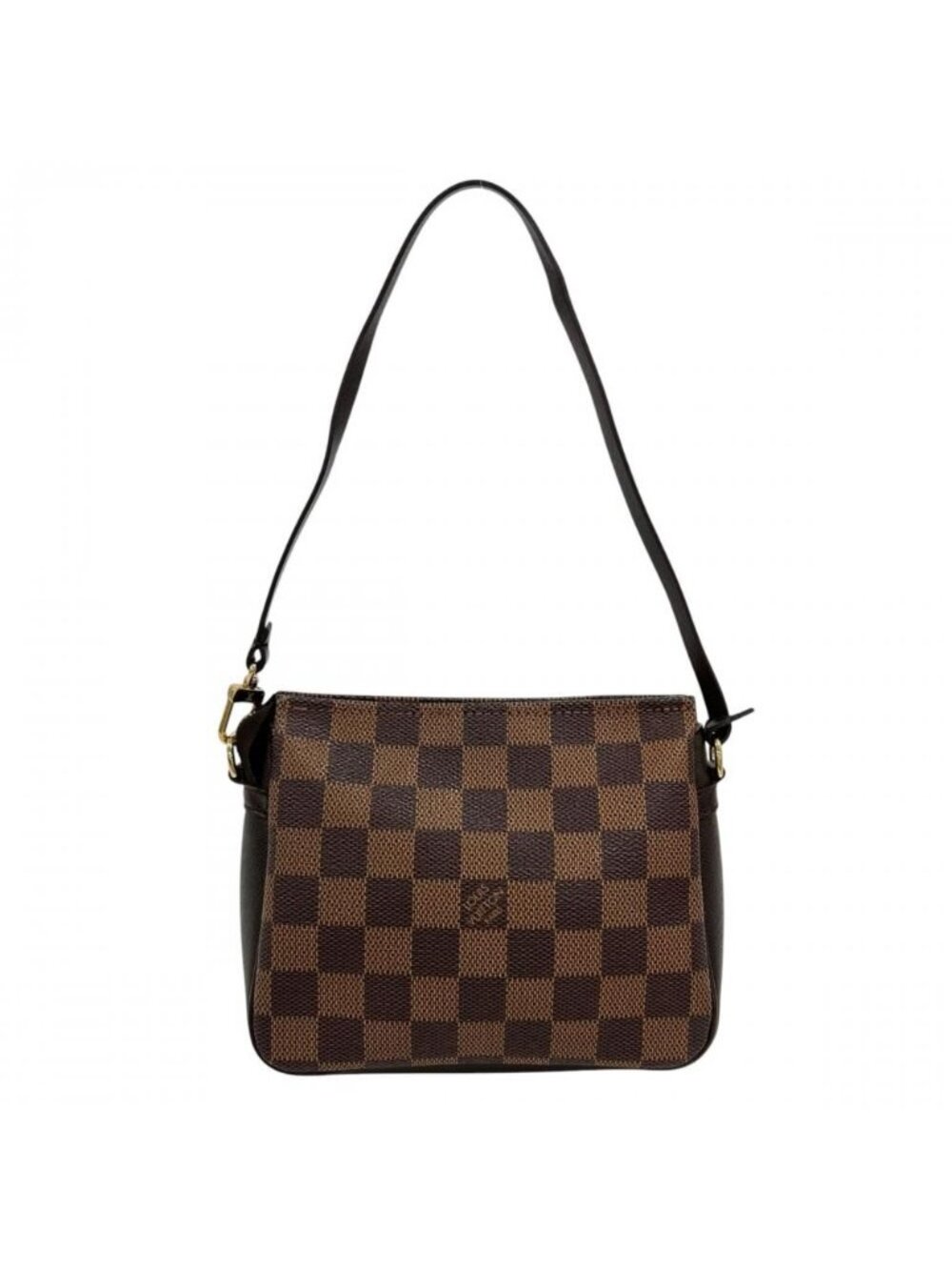 Louis Vuitton Handbag Trousse Makeup Pouch Damier Canvas Brown Gold